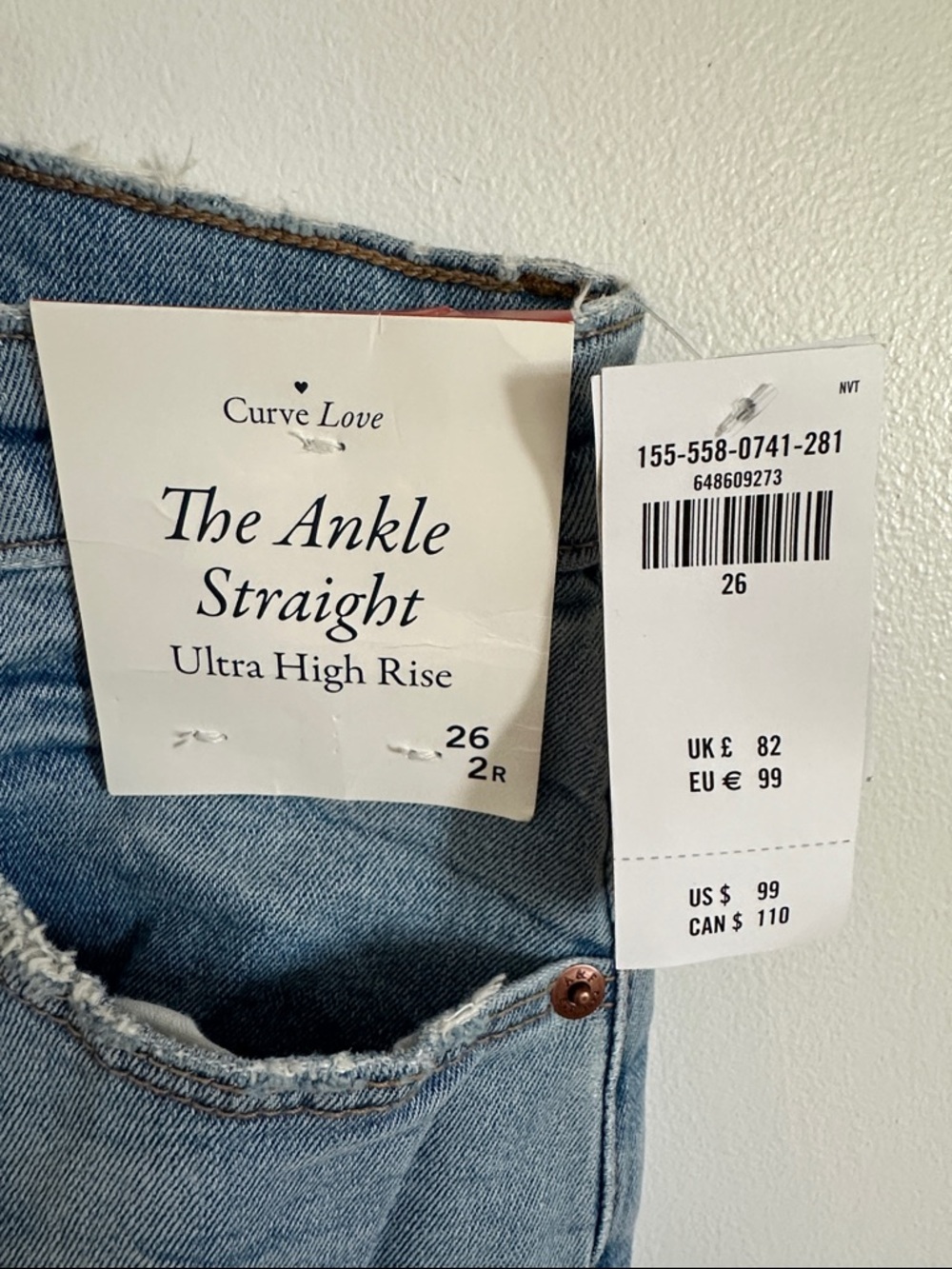 Abercrombie & Fitch The Ankle Straight Ultra High Rise Jeans - Picture 2 of 6
